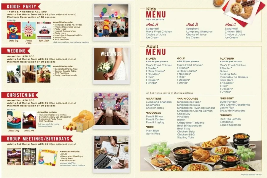 Max Restaurant Philippines Menu