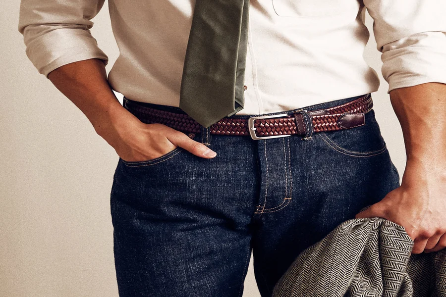 jeans with ties on the side